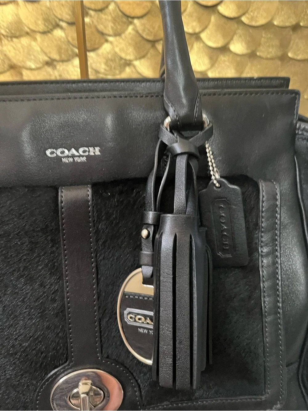 Coach Vintage Limited Edition Calf hair and black leather Satchel